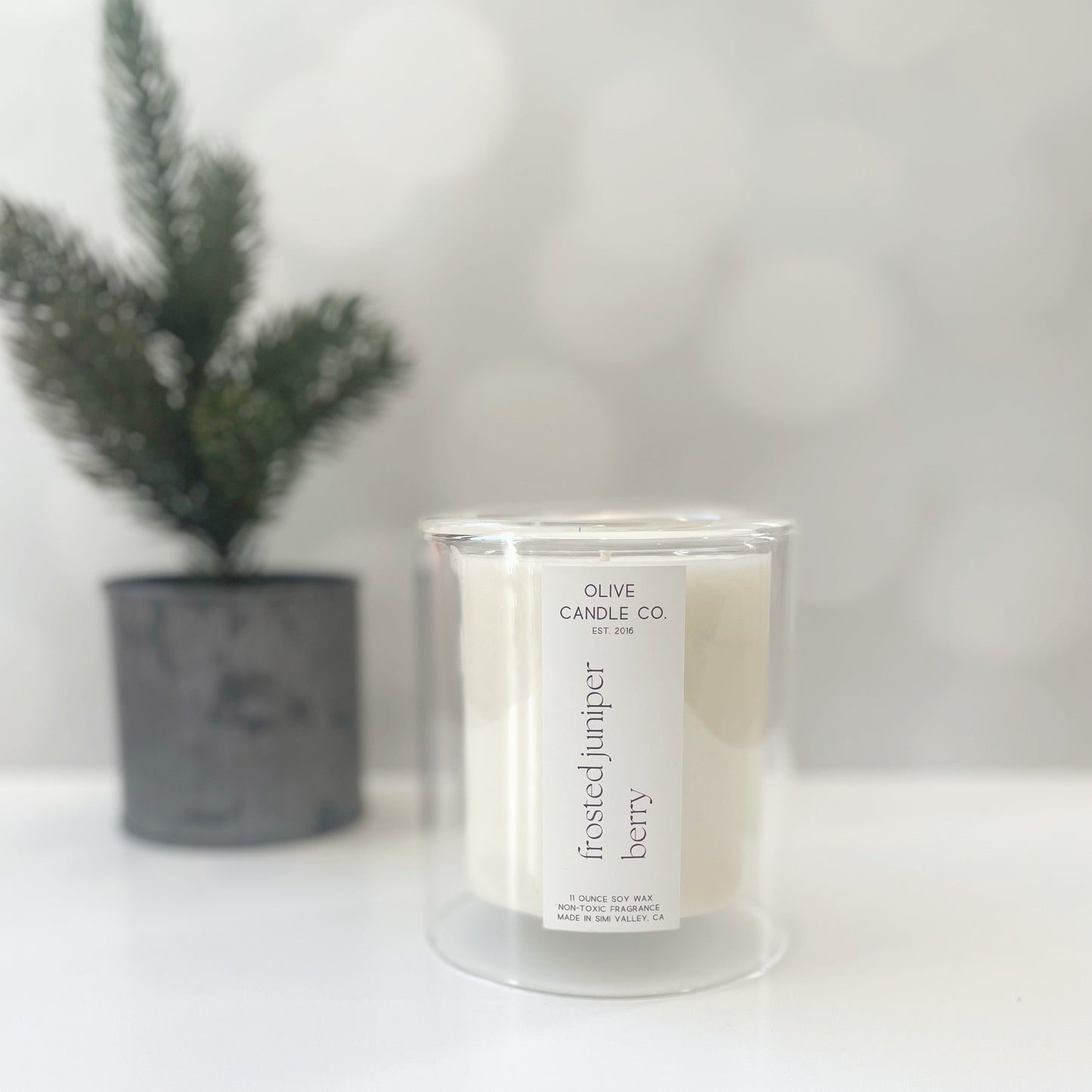 frosted juniper berry double lined glass